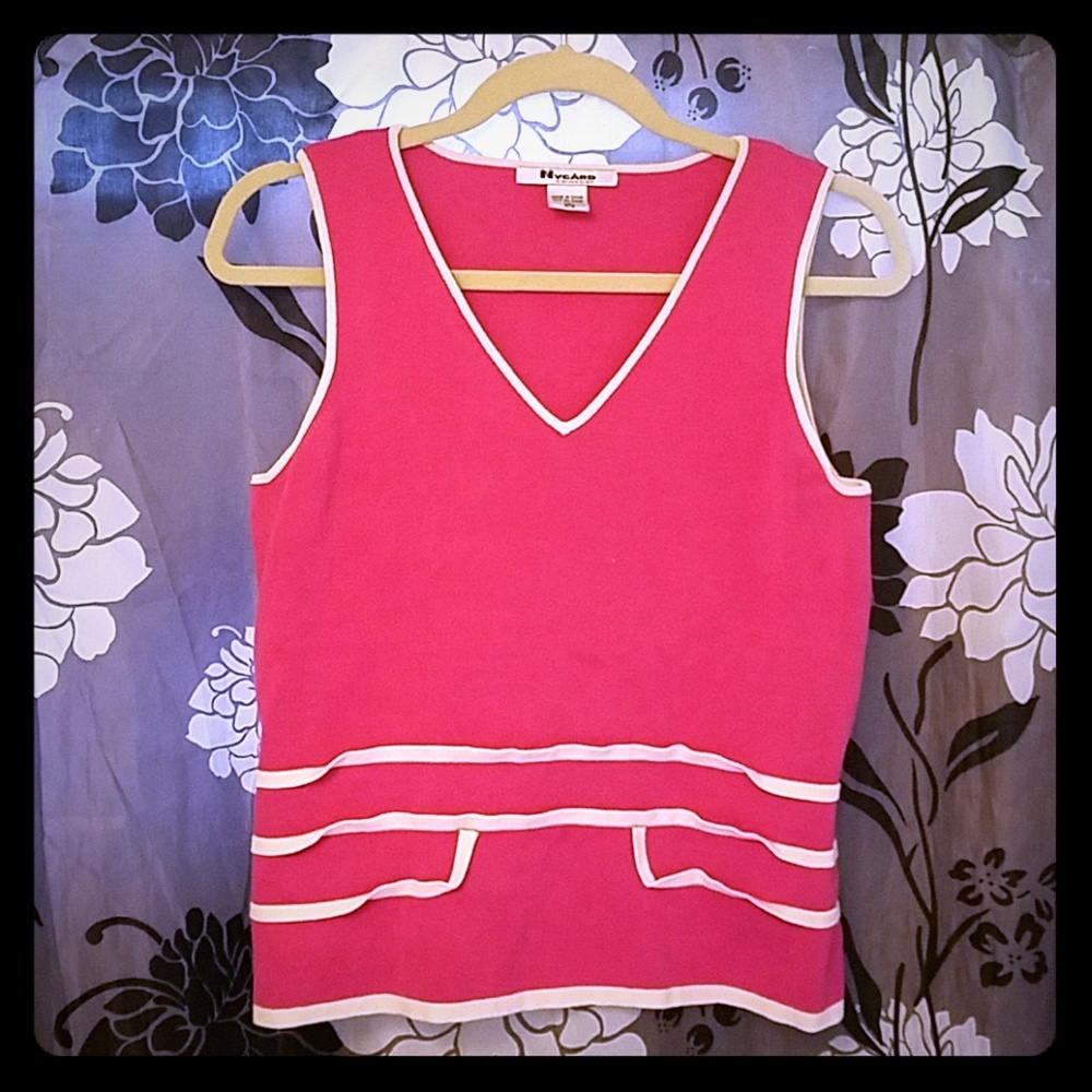 FINAL PRICE - Nycard Collection Sleeveless Top w/ White Detail